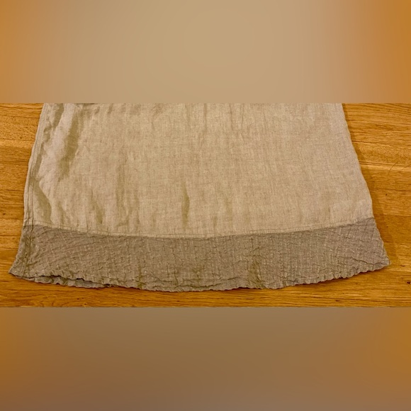 FLAX 100% Linen Long Dress w Textured Linen Panel - Picture 7 of 9